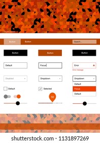 Light Red vector style guide with circles. Beautiful ui ux kit with colorful dots in its header. This sample is for your landing page.