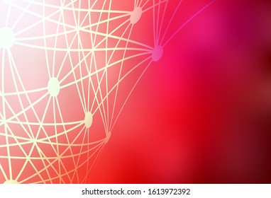 Light Red vector template with artificial intelligence structure. Shining illustration with AI shapes on abstract template. Pattern for science, futuristic designs.