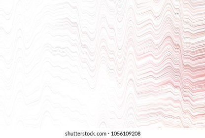 Light Red vector template with bent lines. Shining illustration, which consist of blurred lines, circles. Marble style for your business design.