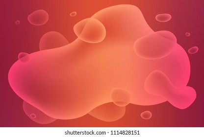 Light Red vector template with bent lines. Blurred geometric sample with gradient bubbles.  Memphis style for your business design.