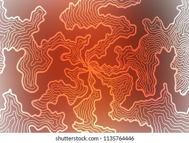 Light Red vector template with bent ribbons. Blurred geometric sample with gradient bubbles.  The elegant pattern for brand book.