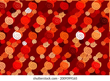 Light Red vector template with bent lines. A sample with blurred bubble shapes. Pattern for your business design.