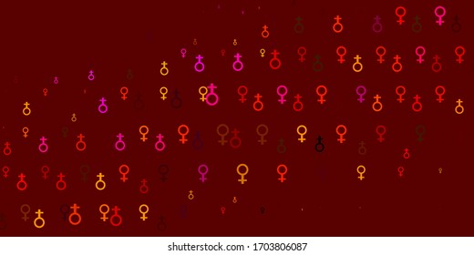 Light Red vector template with businesswoman signs. Simple design in abstract style with women’s rights activism. Background for International Women’s Day.