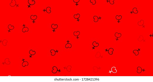 Light Red vector template with businesswoman signs. Colorful feminism symbols with a gradient in modern style. Best design to show the power of women.