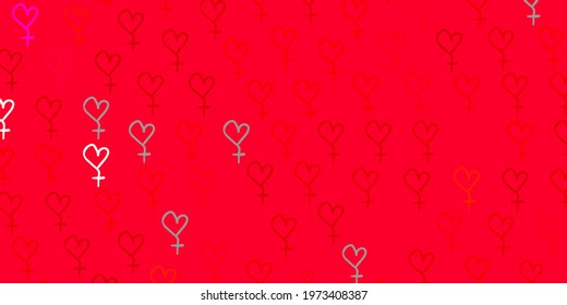 Light Red vector template with businesswoman signs. Abstract illustration with a depiction of women power. Design for International Women Day.