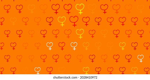 Light Red vector template with businesswoman signs. Illustration with signs of women strength and power. Background for International Women Day.