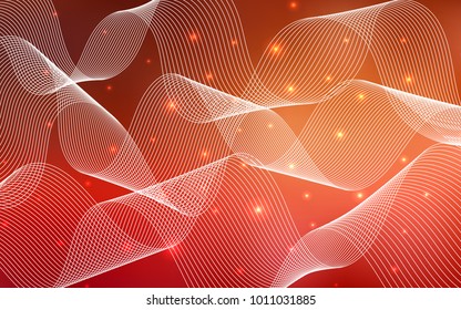Light Red vector template with carnival confetti. Beautiful colored illustration with ribbon in celebration style. The template can be used as a background for postcards.