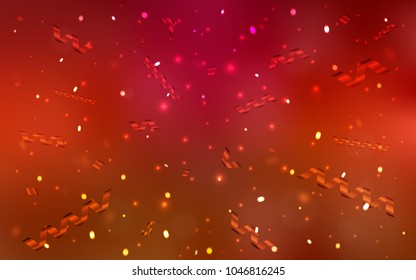 Light Red vector template with carnival confetti. Blurred decorative design in anniversary style with confetti. The template can be used as a background for postcards.