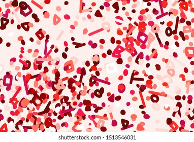 Light Red vector template with chaotic shapes. Modern abstract illustration with colorful random forms. Best smart design for your business.