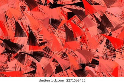 Light Red vector template with chaotic shapes.