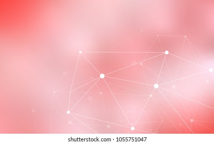Light Red vector template with circles, triangles. Design with connection of dots and lines on colorful background. Pattern can be used for ads, leaflets.