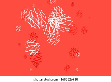 Light Red vector template with circles, lines. Circles, lines with colorful gradient on abstract background. Pattern for futuristic ad, booklets.