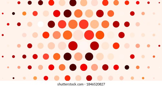 Plantilla vectorial de color rojo claro con círculos. Ilustración abstracta moderna con formas de círculo coloridas. Patrón para papeles pintados, cortinas.