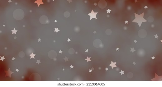 Light Red vector template with circles, stars. Illustration with set of colorful abstract spheres, stars. Design for wallpaper, fabric makers.