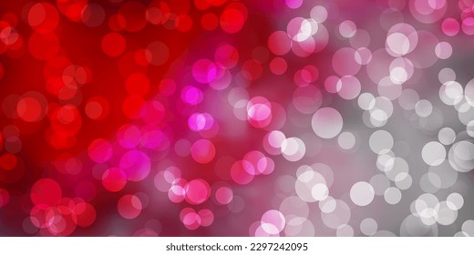 Light Red vector template with circles. Modern abstract illustration with colorful circle shapes. Pattern for booklets, leaflets.