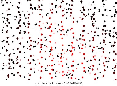 Light Red vector template with crystals, circles, squares. Illustration with set of colorful circles, triangles, squares. Pattern for commercials.