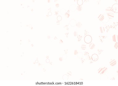 Light Red vector template with crystals, circles. Circles, lines on abstract background with colorful gradient. Pattern for commercials.