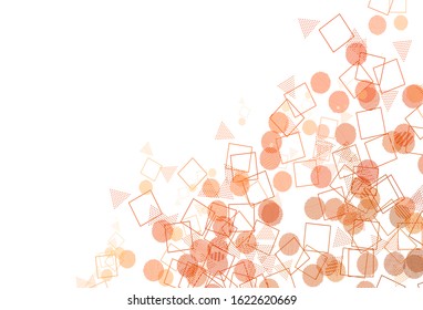 Light Red vector template with crystals, circles, squares. Abstract illustration with colorful dots, lines, cubes. Modern template for landing page.