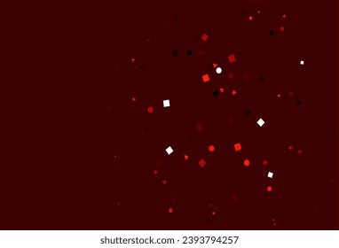Plantilla vectorial de color rojo claro con cristales, círculos, cuadrados. Círculos, líneas, rhombus con gradiente colorido. El patrón se puede usar para sitios web.