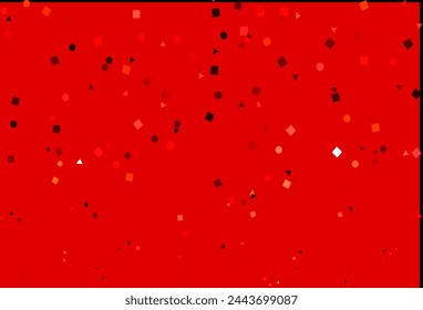 Light Red vector template with crystals, circles, squares. Circles, lines, rhombus with colorful gradient. Pattern for busines ad, booklets, leaflets