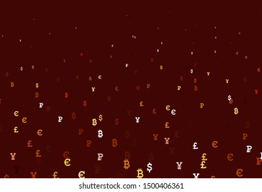 Light Red vector template with currency. Shining colored illustration with currency signs. Pattern for trader ads, booklets, leaflets.