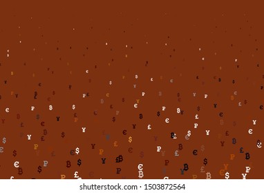 Light Red vector template with currency. Blurred design in simple style with symbols of currency. Design for ad, poster, banner of money making.