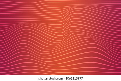 Light Red vector template with curved ribbons. Brand-new colored illustration in blurry style with gradient. A completely new design for your business.