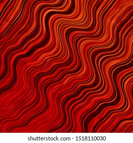 Light Red vector template with curved lines. Illustration in halftone style with gradient curves. Template for your UI design.