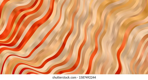 Light Red vector template with curved lines. Colorful illustration with curved lines. Best design for your posters, banners.