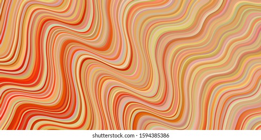 Light Red vector template with curved lines. Geometric illustration in abstract style with gradient.  Template for cell phone screens.