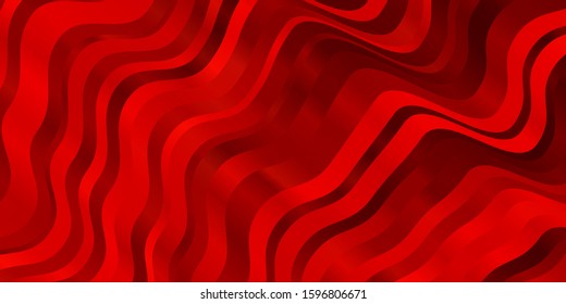 Light Red vector template with curves. Abstract illustration with gradient bows. Best design for your ad, poster, banner.