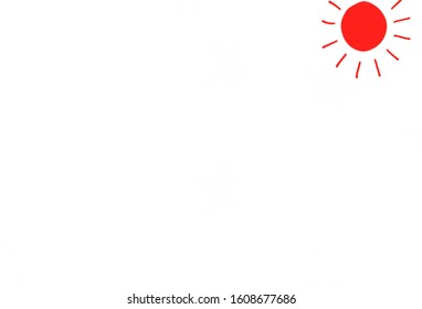 Light Red vector template with doodle stars, suns. Stars, suns on blurred abstract background with gradient. Best design for your ad, poster, banner.