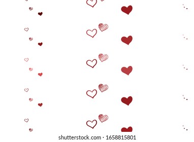 Light Red vector template with doodle hearts. Beautiful abstract hearts on colorful gradient background. Pattern for carnival, festival romantic leaflets.