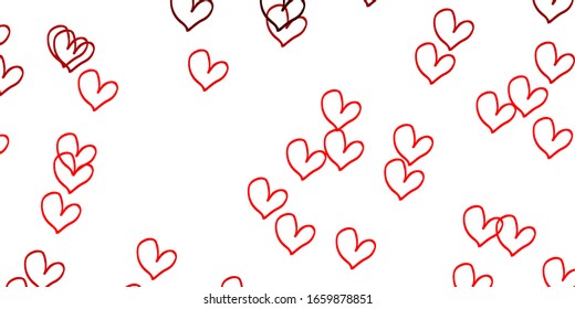 Light Red vector template with doodle hearts. Illustration with hearts in love concept for valentine's day. Pattern for valentine's ad, booklets.