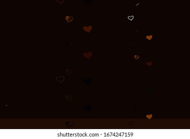 Light Red vector template with doodle hearts. Illustration with shapes of gradient hearts on blur backdrop. Pattern for valentine's ad, booklets.