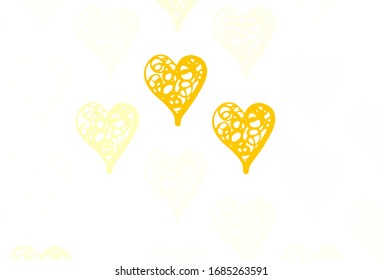 Light Red vector template with doodle hearts. Beautiful abstract hearts on colorful gradient background. Pattern for valentine's ad, booklets.