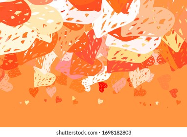 Light Red vector template with doodle hearts. Decorative design with hearts in simple style . Pattern for valentine's ad, booklets.