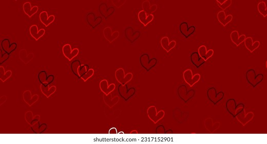 Light Red vector template with doodle hearts. Blurred decorative design in doodle style with hearts. Design for your business advert of anniversary.