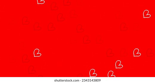 Light Red vector template with doodle hearts. Colorful feminism symbols with a gradient in modern style. Elegant design for wallpapers.