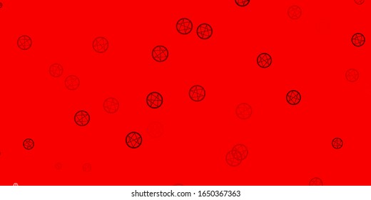 Light Red vector template with esoteric signs. Illustration with magical signs of spiritual power. Design for magic, spiritual events.