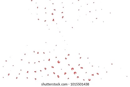 Light Red vector template with Euro, Dollar, Yen. Blurred design in with symbols of EUR, USD, JPY. Smart design for your business advert of economic, wealth.