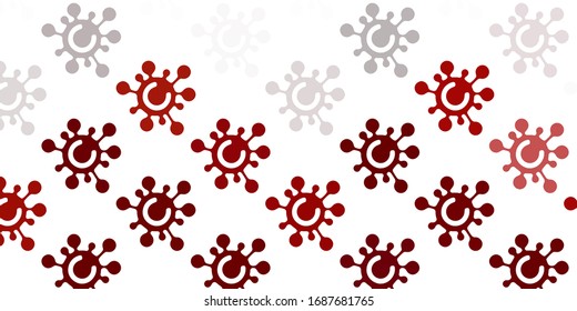 Light Red vector template with flu signs. Colorful  gradient illness symbols in simple abstract style. Simple drawing against danger fever.