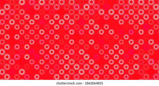 Light red vector template with flu signs. Smart illustration with covid signs in decorative style. Simple design against epidemic information.