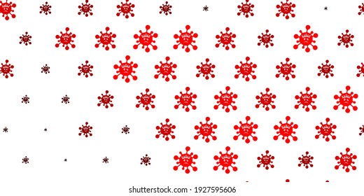 Light Red vector template with flu signs. Colorful  gradient illness symbols in simple abstract style. Simple drawing against danger fever.