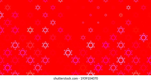 Light red vector template with flu signs. Abstract illustration with biological gradient shapes. Simple drawing against danger fever.