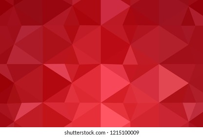 Light Red vector template with gradient triangles. Triangular geometric sample with gradient.  Pattern for a brand book's backdrop.