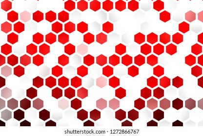 Light Red vector template in hexagonal style. White background with colorful hexagons. Pattern for texture of wallpapers.