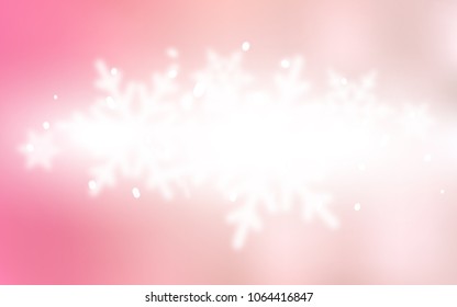 Light Red vector template with ice snowflakes. Snow on blurred abstract background with gradient. New year design for your business advert.