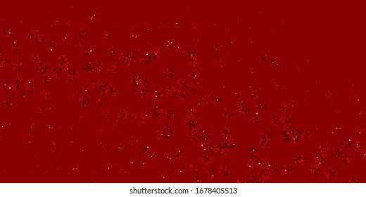 Light Red vector template with ice snowflakes. Colorful abstract illustration with snowflakes. Xmas design for business.