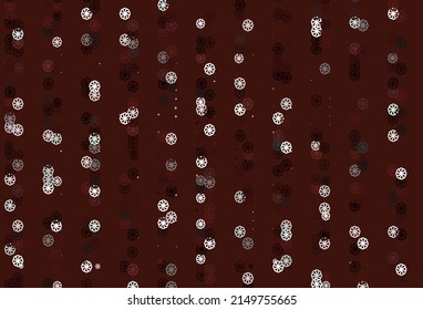 Plantilla vectorial de color rojo claro con copos de nieve. Ilustración abstracta brillante con cristales de hielo. El patrón se puede usar para año nuevos sitios web.